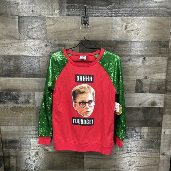 A Christmas Story Tops - A Christmas Story Sequin Ralphie Oh Fudge Shirt M